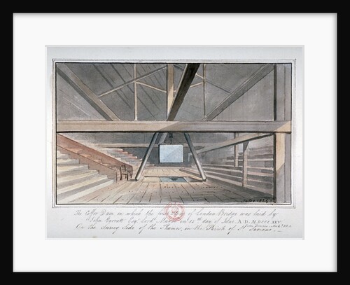 View of the foundation of London Bridge by G Yates