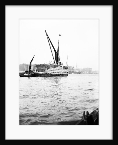 Topsail barge on the Thames with its top mast lowered, London by Anonymous