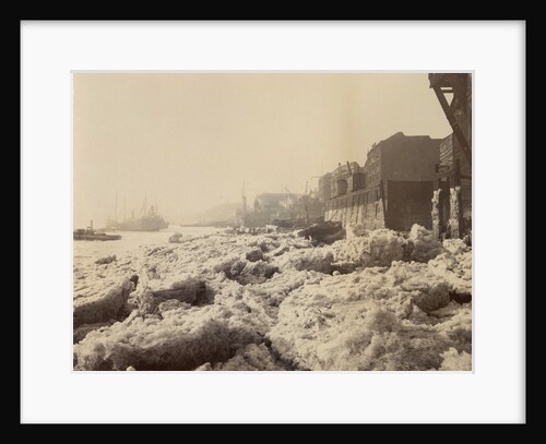 View of the Thames above Limehouse, London, during the frost of February 1895. by Anonymous