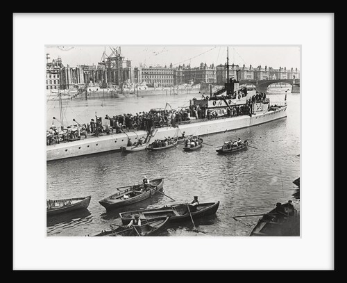 Ship and boats on the River Thames, London by Anonymous