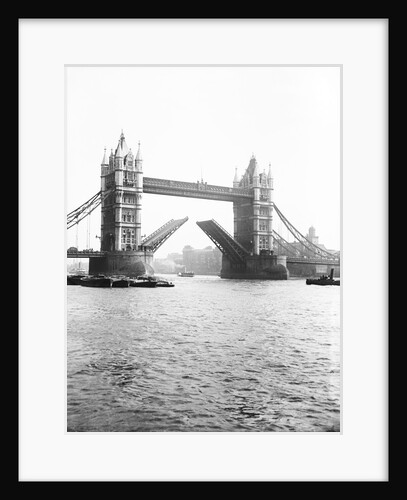 Tower Bridge with bascules open, London by Anonymous