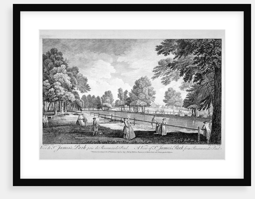 View of St James's Park from Rosamond's Pond, Westminster, London by William Henry Toms