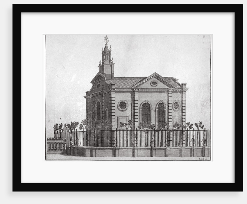 South-west view of the Swedish Church, Prince's Square, Stepney, London by Benjamin Cole