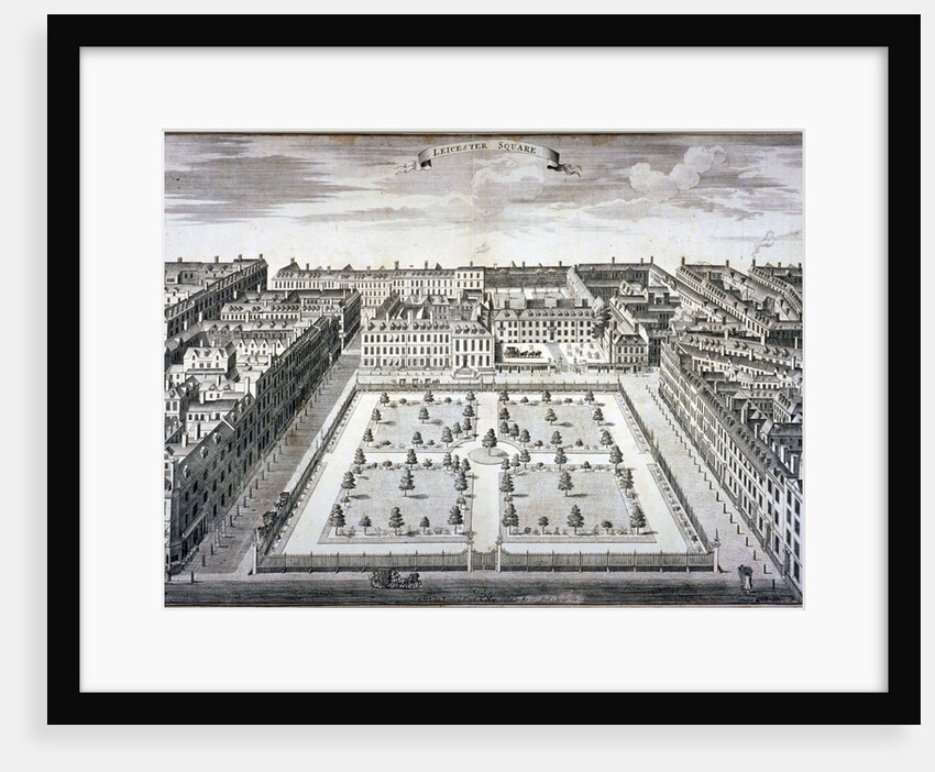 Bird's-eye view of Leicester Square, Westminster, London by Sutton Nicholls
