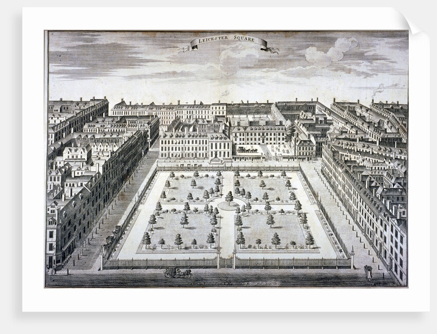 Bird's-eye view of Leicester Square, Westminster, London by Sutton Nicholls