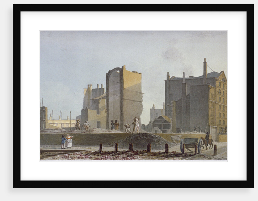 Ruined building, Commercial Road, Stepney, London by Robert Blemmell Schnebbelie