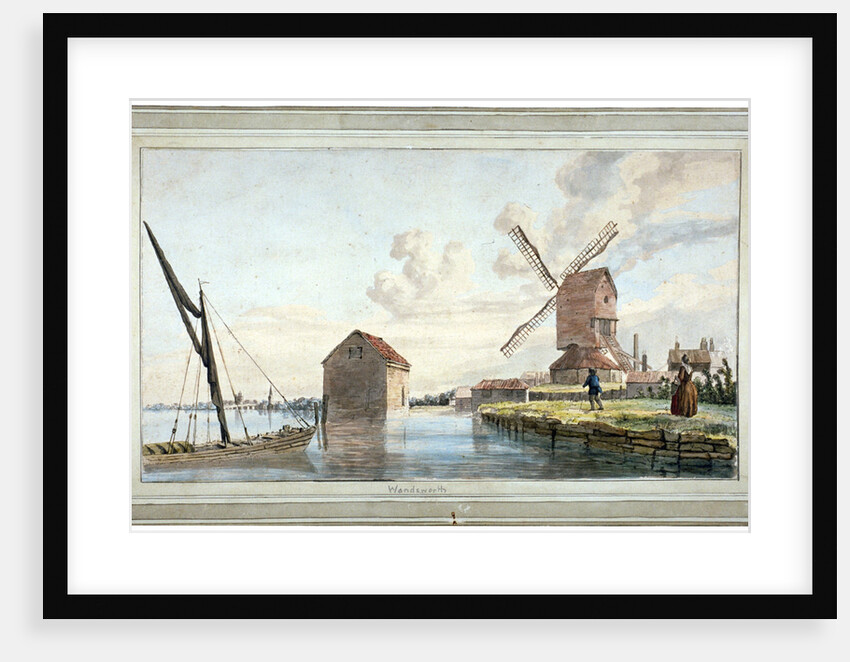 Riverbank view of Wandsworth, London by John William Edy