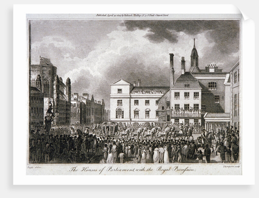King George III processing through Old Palace Yard, Westminster, London by JR Thompson