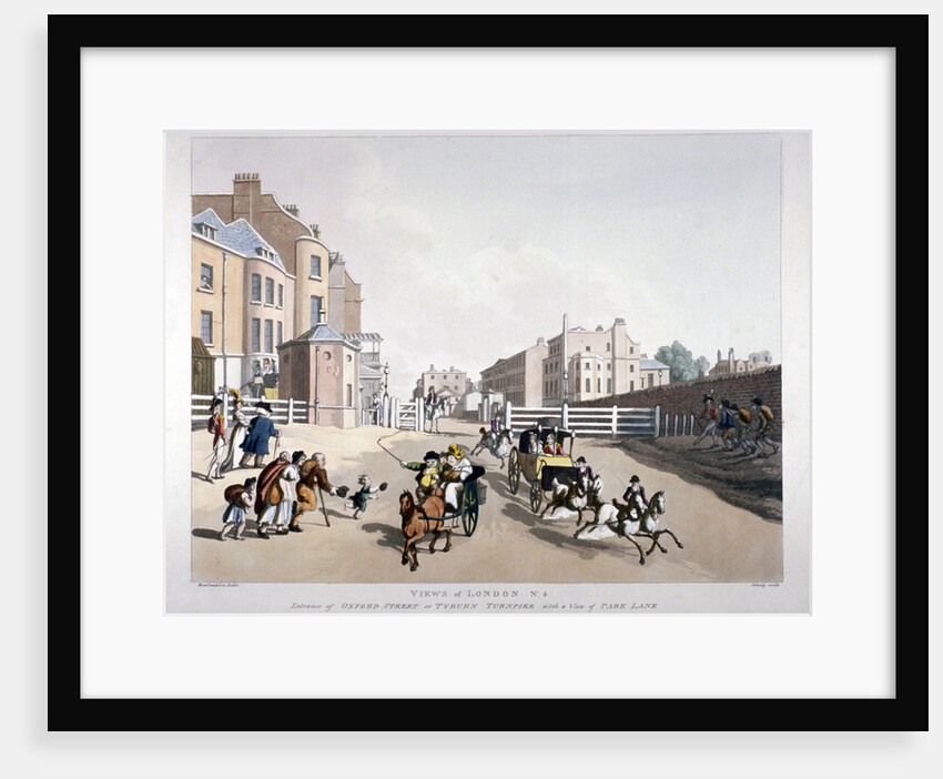 Entrance to Oxford Street at the Tyburn Turnpike, London by Heinrich Schutz