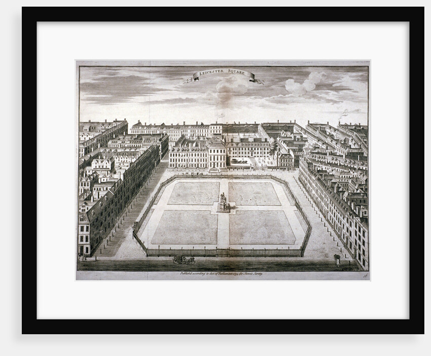 Aerial view of Leicester Square with carriages, Westminster, London by Sutton Nicholls