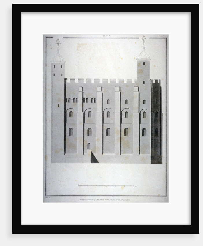 South elevation of the White Tower, Tower of London by James Basire II