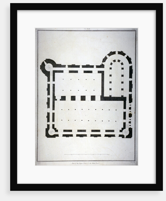 Plan of the upper storey of the White Tower, Tower of London by James Basire II