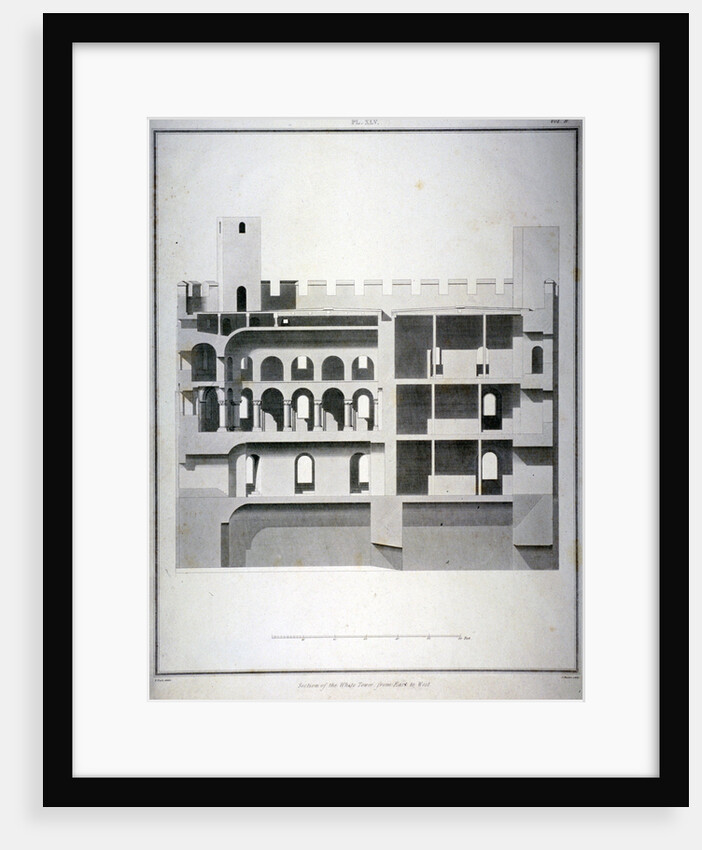 Section of the White Tower, Tower of London, from east to west by James Basire II