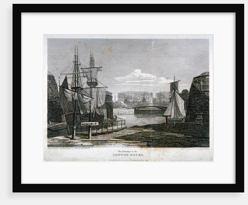 View of the entrance to London Docks, Wapping by T Matthews
