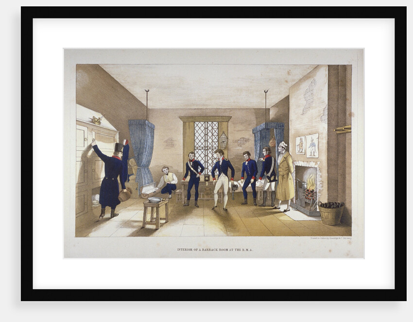 Scene in a barrack room at the Royal Military Academy, Woolwich, Kent by Anonymous