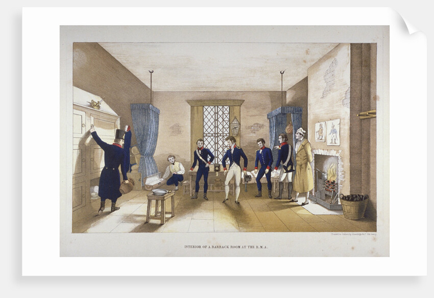 Scene in a barrack room at the Royal Military Academy, Woolwich, Kent by Anonymous