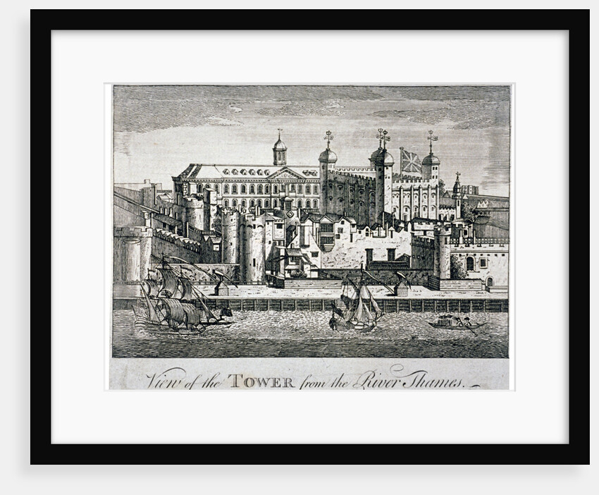 South view of the Tower of London with boats on the River Thames by Anonymous