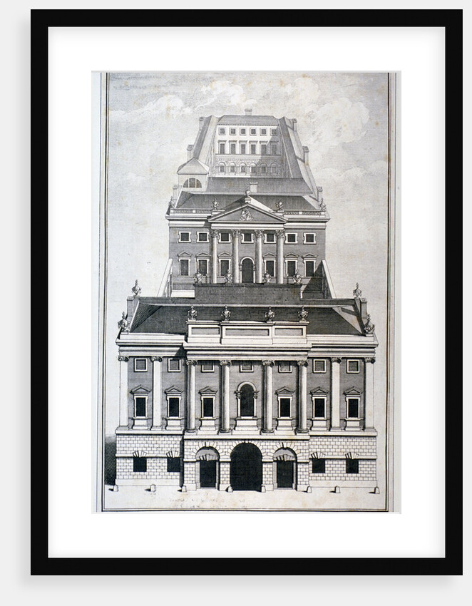 Perspective view of the Bank of England, City of London by Benjamin Cole