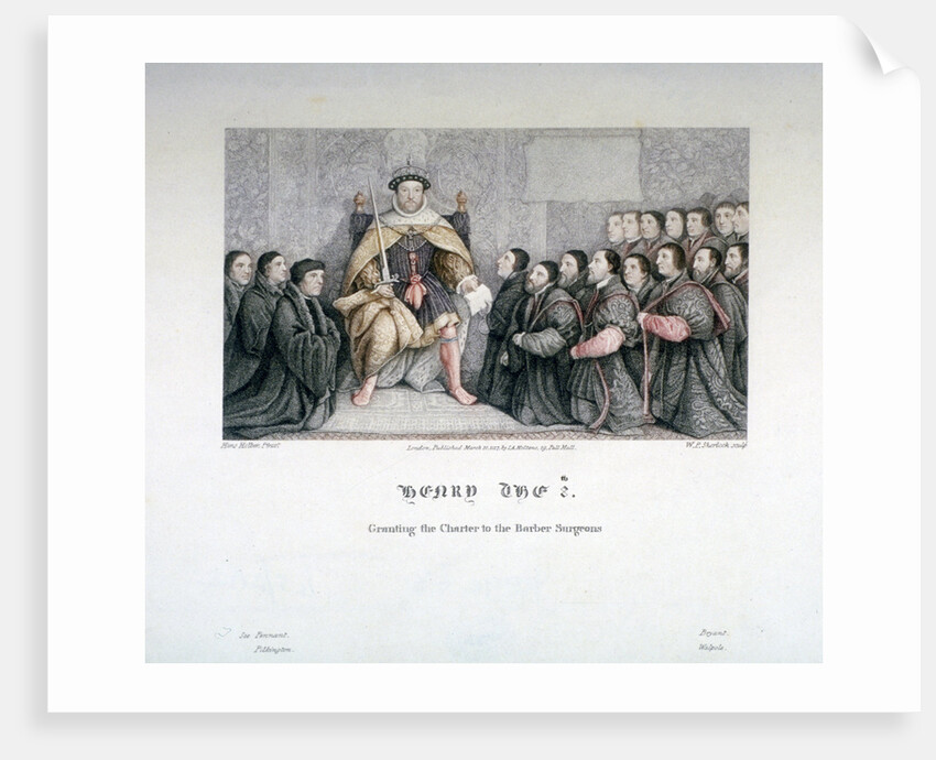 Henry VIII granting the charter to the Barber Surgeons by William P Sherlock