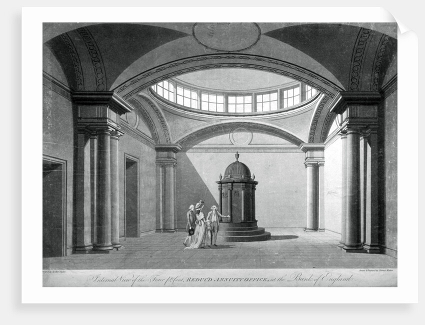 The Four Percent Reduced Annuity Office at the Bank of England, City of London by Thomas Malton II