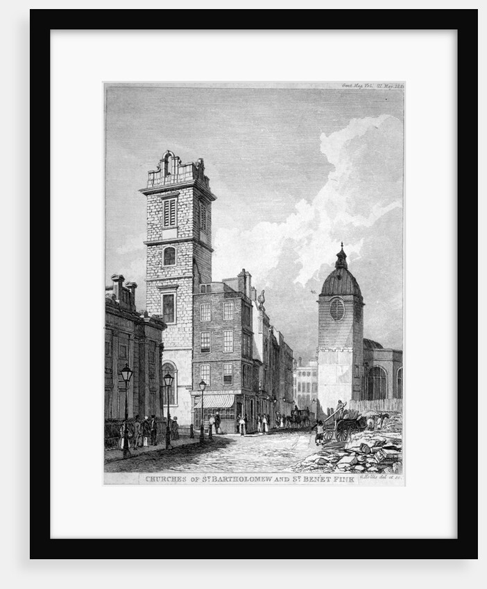 St Bartholomew-by-the-Exchange and St Benet Fink, City of London by George Hollis