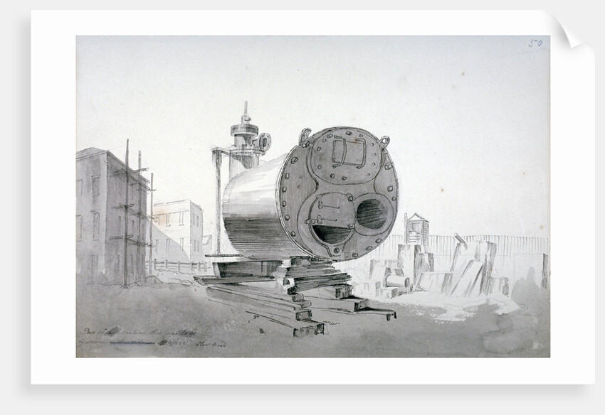 Steam machine, New Road, Islington, London by John Claude Nattes