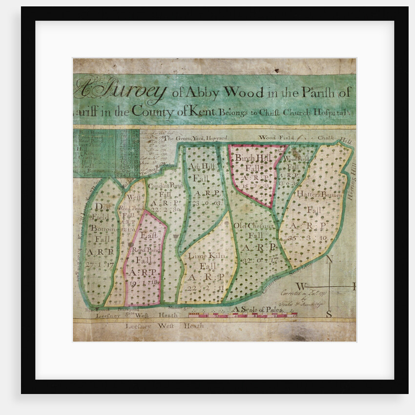 Map of Abbey Wood, part of Erith or Lesnes Manor on the eastern boundary of Woolwich, Kent by Anonymous