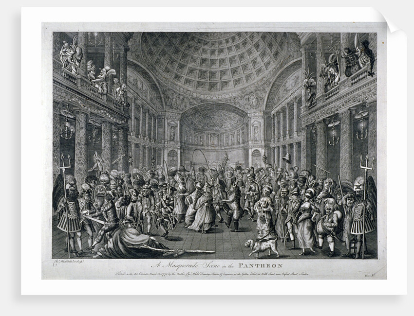 Scene of a masquerade at the Pantheon, Oxford Street, Westminster, London by Charles White