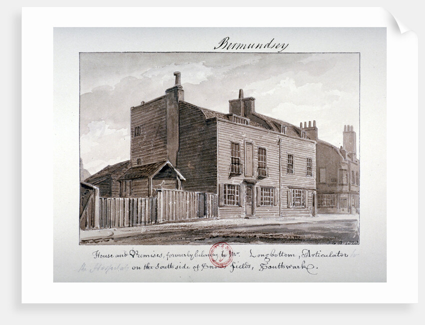 View of houses on the south side of Snowsfields, Bermondsey, London by John Chessell Buckler