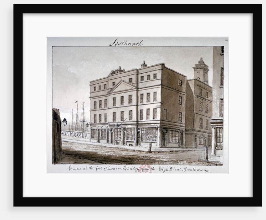 View of Borough High Street and the corner of London Bridge, Southwark, London, 1828 by John Chessell Buckler