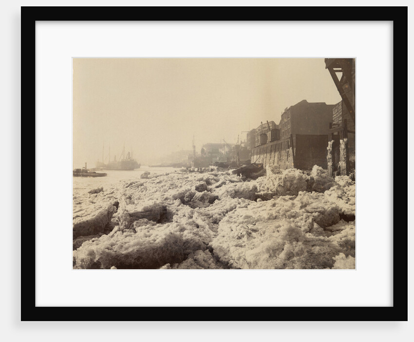 View of the Thames above Limehouse, London, during the frost of February 1895. by Anonymous