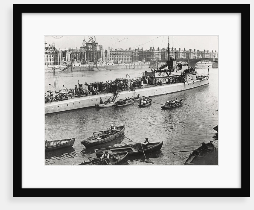 Ship and boats on the River Thames, London by Anonymous