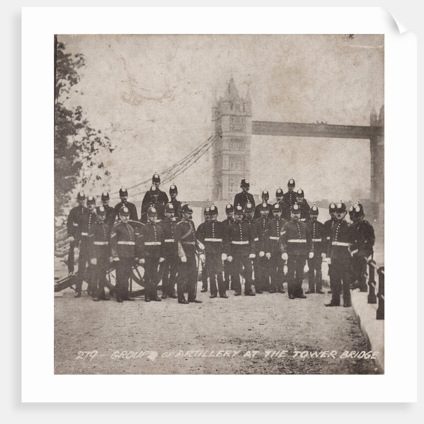 Group of artillery at Tower Bridge, London by Anonymous