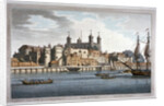 South view of the Tower of London with boats on the River Thames by Joseph Constantine Stadler