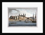 South view of the Tower of London with boats on the River Thames by Joseph Constantine Stadler