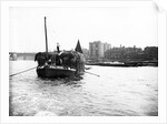 Dumpy barge on the Thames loaded with hay or esparto, London by Anonymous