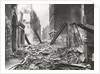 View looking south down Walbrook after an air raid, City of London, World War II by Anonymous