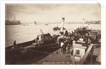 A paddle steamer disembarking passengers at Greenwich Pier, London by Anonymous