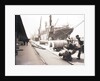 Unloading rolls of paper from a ship, London by Anonymous