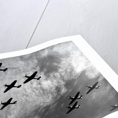 Hawker Hurricanes flying in formation, Battle of Britain, World War II, 1940 by Unknown
