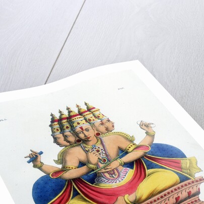 Brahma, first god of the Hindu trinity (trimurti), and creator of the universe, c19th century by A Geringer