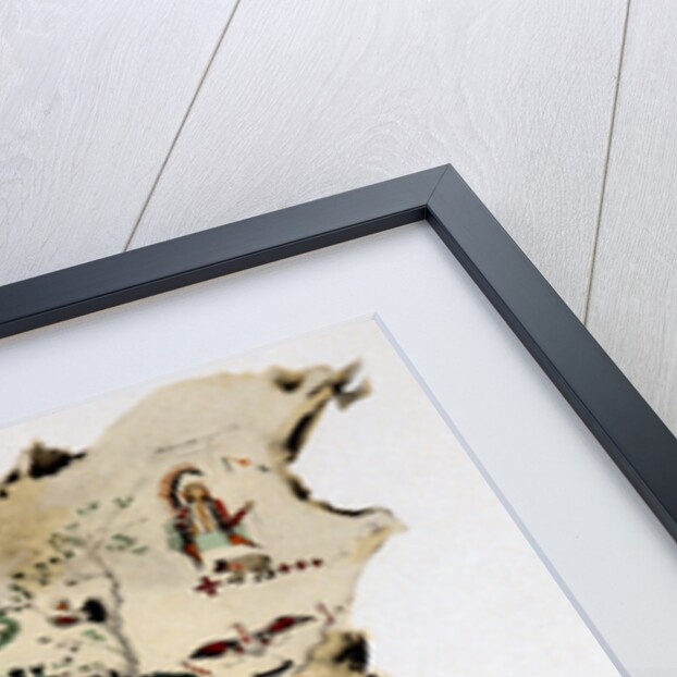 Native American painting on animal skin, 19th century by Silver Horn