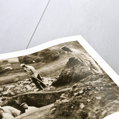 Digging mass graves behind the German lines, World War I, c1914-c1918 by Unknown