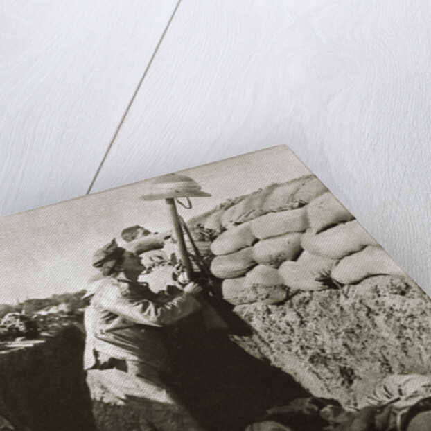 A Royal Irish Fusilier teases a Turkish sniper, Gallipoli, Turkey, World War I, c1915-c1916 by Unknown