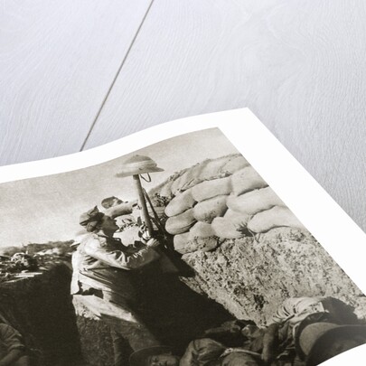 A Royal Irish Fusilier teases a Turkish sniper, Gallipoli, Turkey, World War I, c1915-c1916 by Unknown