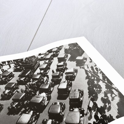 Traffic jam on Fifth Avenue at 49th Street, New York, USA, early 1929 by Unknown