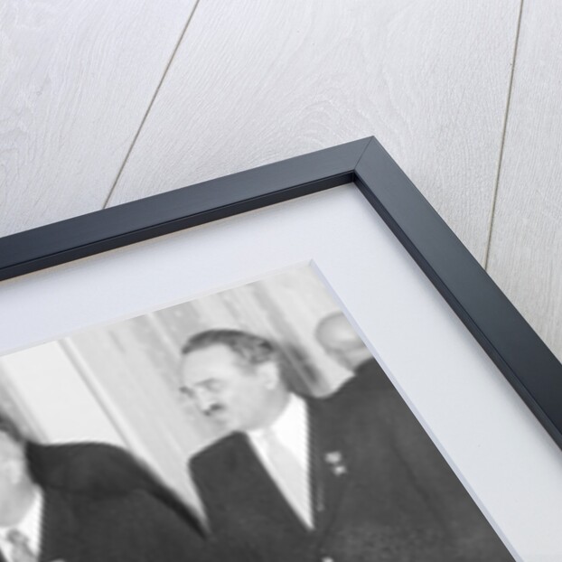 The signing ceremony of the Belgrade Declaration, Belgrade, Yugoslavia, 2 July 1955 by Anonymous