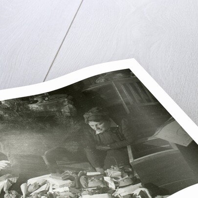 Actresses of the Moscow Art Theatre preparing presents for the Red Army, USSR, 1943 by Anonymous