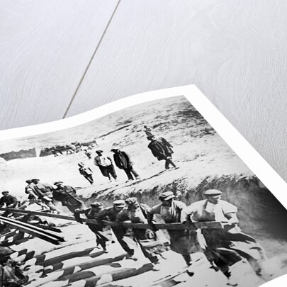 Construction work on the Trans-Siberian Railway, USSR, 1929 by Anonymous