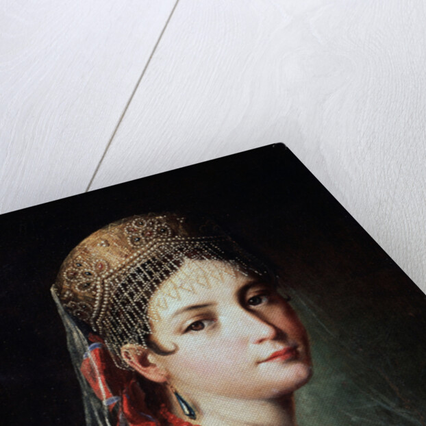 Portrait of a Young woman in Sarafan and Kokoshnik, 1820s. by Mauro Gandolfi